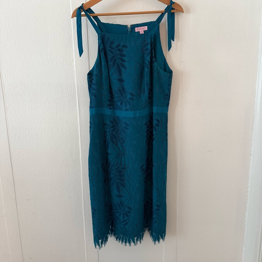 Lilly Pulitzer Teal Sleeveless Lace Dress